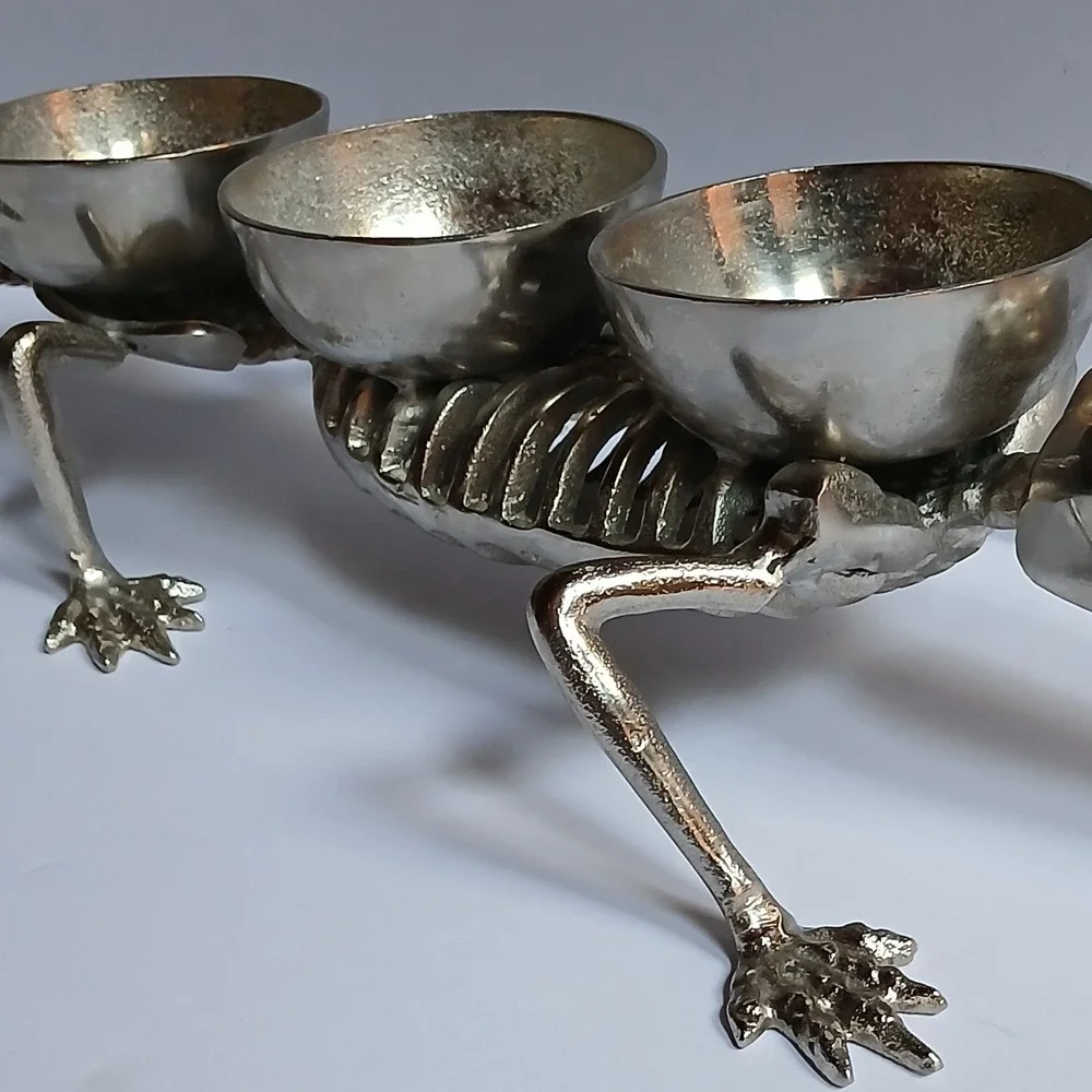 Pottery Barn ALLIGATOR Condiment Set Halloween Server Decor